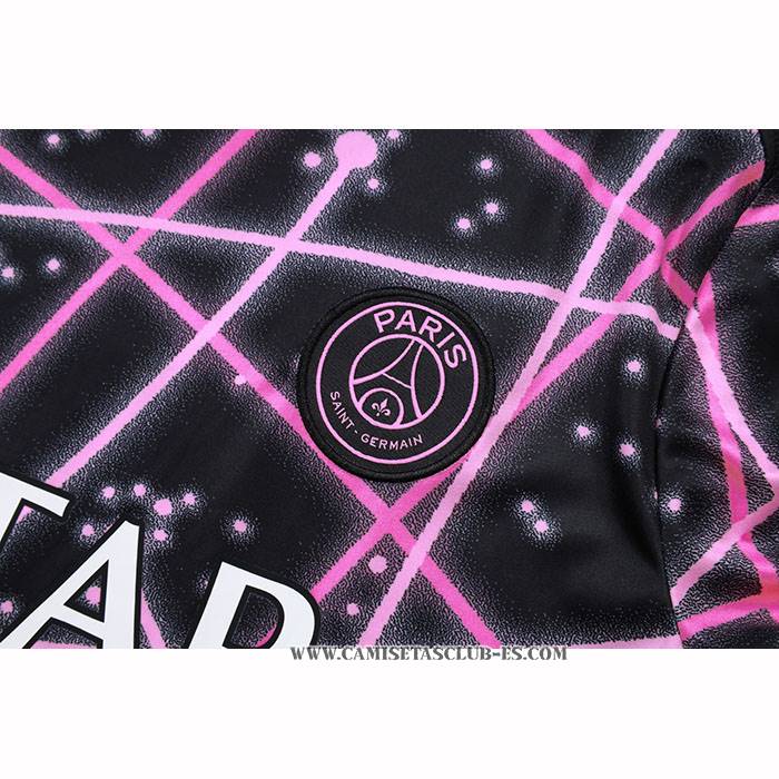 Chandal del Paris Saint-Germain Jordan 25-26 Manga Corta Negro Rosa - Pantalon Corto